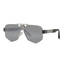 PHILIPP PLEIN SPP107M 523X 63 Gümüş Unisex Güneş Gözlüğü - PHILIPP PLEIN