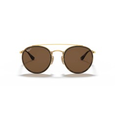 RAY-BAN Round Double Bridge 3647N 001/57 51 Polarize Sarı Unisex Güneş Gözlüğü - RAYBAN