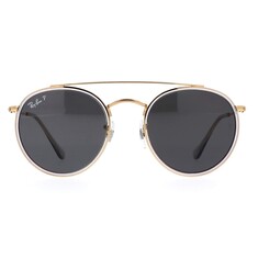 RAY-BAN Round Double Bridge 3647N 9210/48 51 Polarize Sarı Unisex Güneş Gözlüğü 