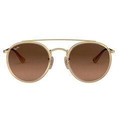 RAY-BAN Round Double Bridge 3647N 9124/43 51 Sarı Unisex Güneş Gözlüğü 