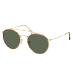 RAY-BAN Round Double Bridge 3647N 9210/31 51 Sarı Unisex Güneş Gözlüğü 
