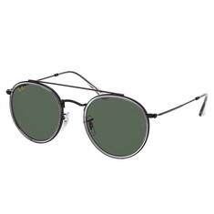 Ray-Ban Round Double Bridge 3647N 9212/31 51 Siyah Unisex Güneş Gözlüğü 